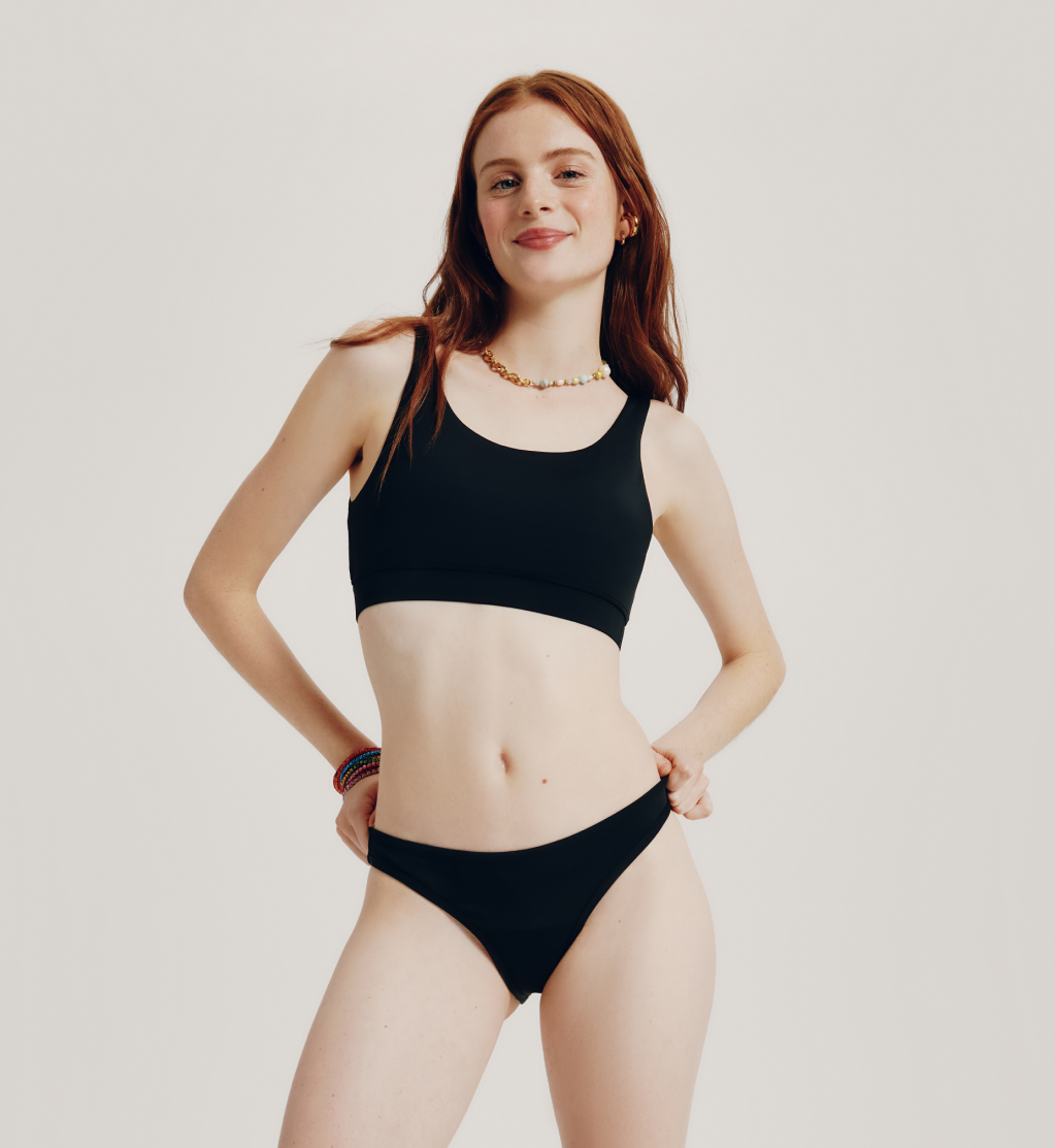 Swimwear Classic Black Sea – Period Swim Bottoms with Cotton Liner – Leak  Proof Swimsuit for Women & Teens (XX Small)