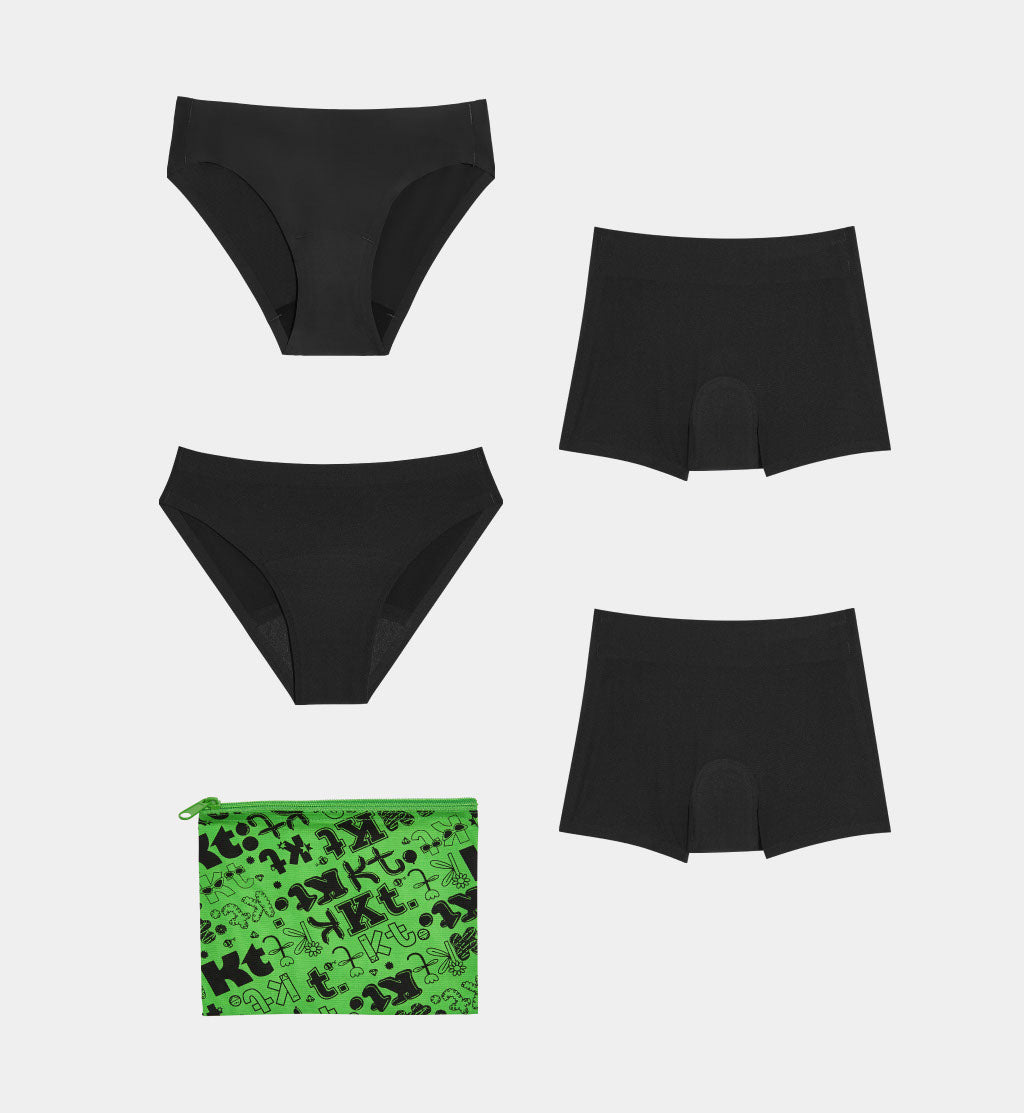KNIX Kt Teen Super Leakproof Sleepover Short - Period Underwear - Black (1  Pack)